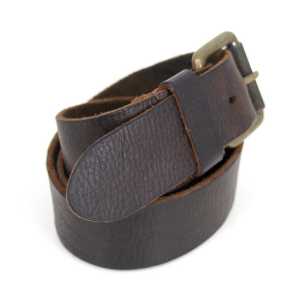 PEBBLED BROWN GENUINE LEATHER 1 3/8"Wd CASUAL DRESS MEN'S BELT Sz 32 (B71 - Picture 5 of 11